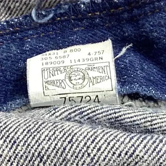 Lee Jeans Women 14 Blue High Waist Mom Dark Cotton Straght Union Made Vintage - Picture 8 of 8